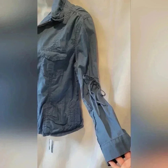 CAbi Blue Utility Cargo Zip Closure Jacket Waist & Sleeve Drawstring, size Med. - Picture 9 of 13